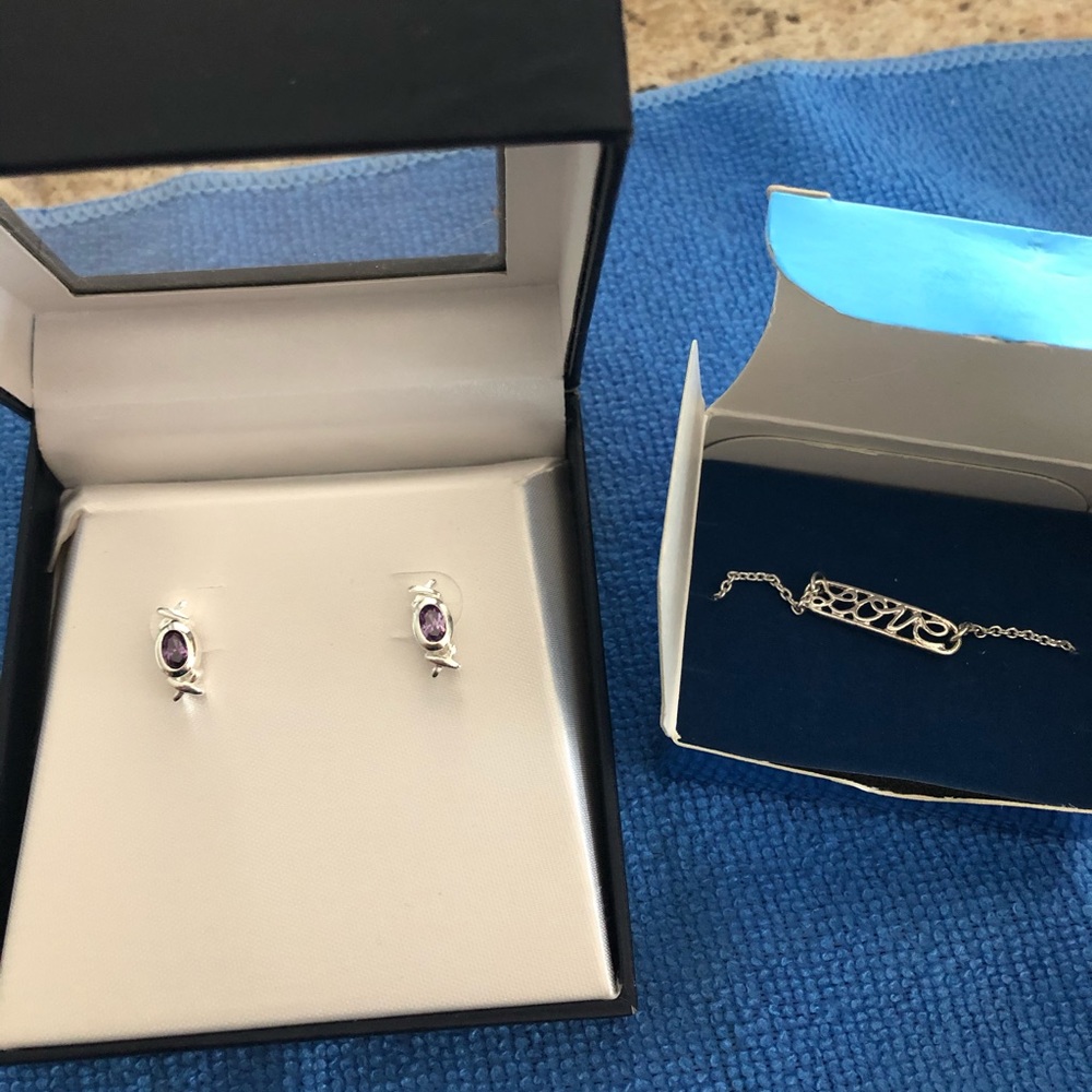 Earrings and bracelet